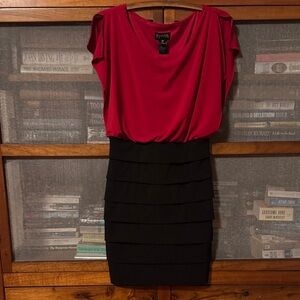 Enfocus size 6P 6 Petite red black dress Valentine’s Day pretty